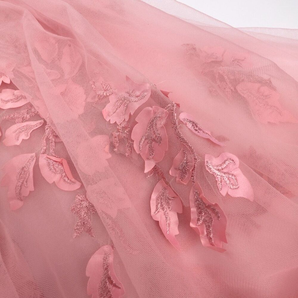 JOVANI 02845 Floral Applique Embellished Corset Gown Pink Romantic Pageant HOCO - Picture 14 of 14